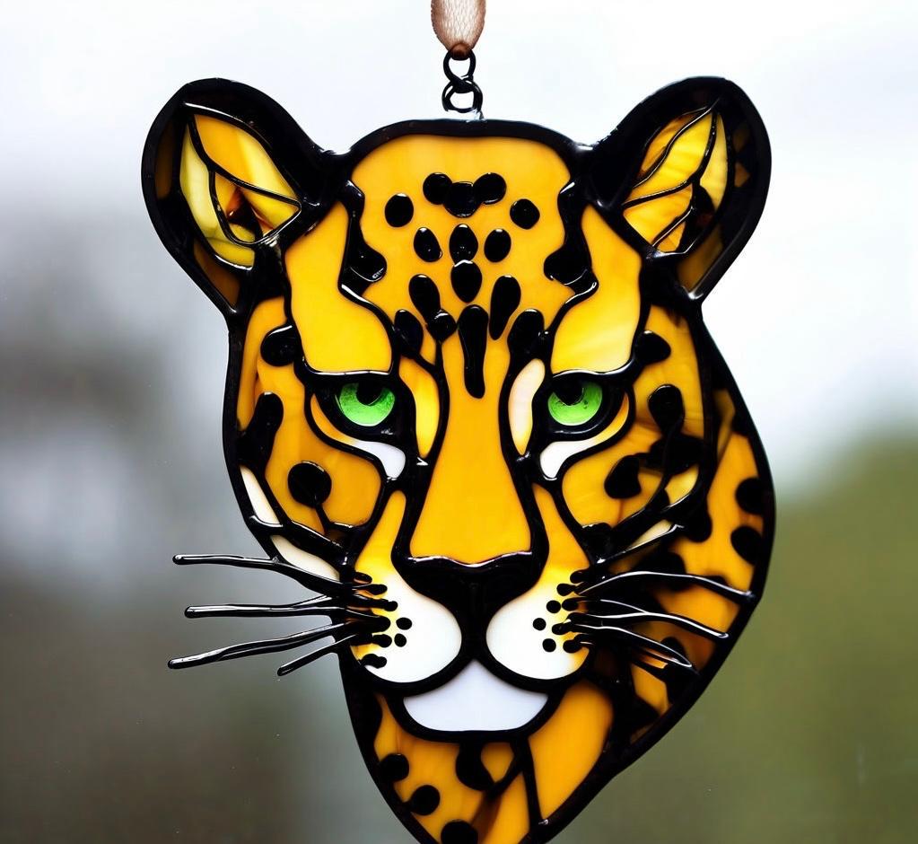 アメリカ自然史博物館 ヴィンテージ ステンドグラス 虎 トラ ジャングル 動物 アメリカ自然史博物館 ヴィンテージ ステンドグラス 虎 トラ