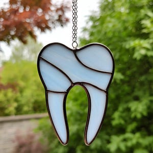 Stained Glass Tooth Ornament: Dentist Office Decor, Dental Student Gift