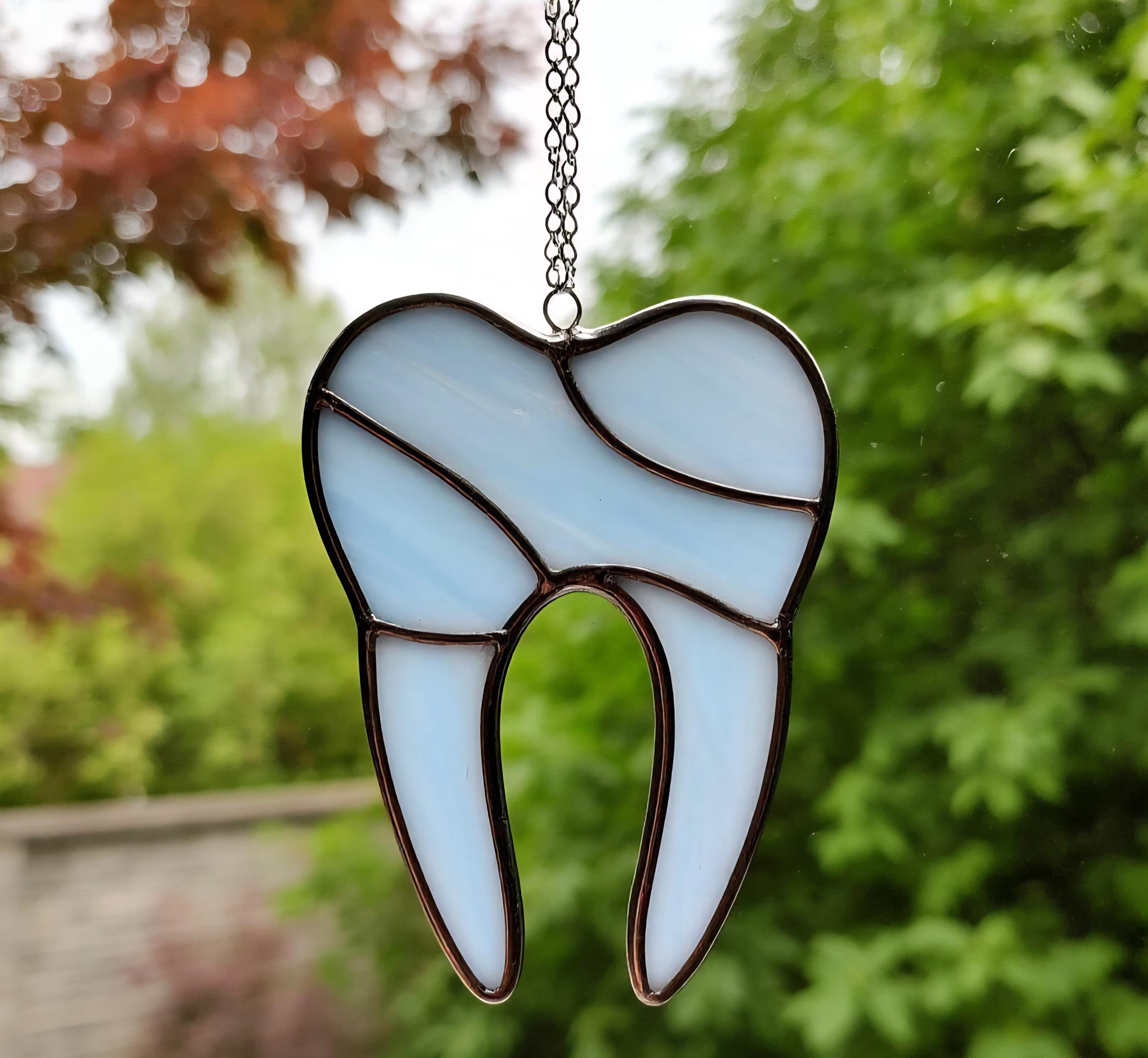 Tooth Stained Glass Pattern Stained Glass Tooth Ornament: Dentist Office Decor, Dental Student Gift ...