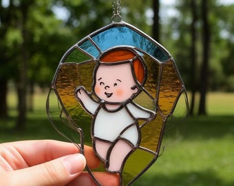 Atrapasueños de vidrieras para bebés: Decoración artesanal para ventanas de guardería, regalo para recién nacidos