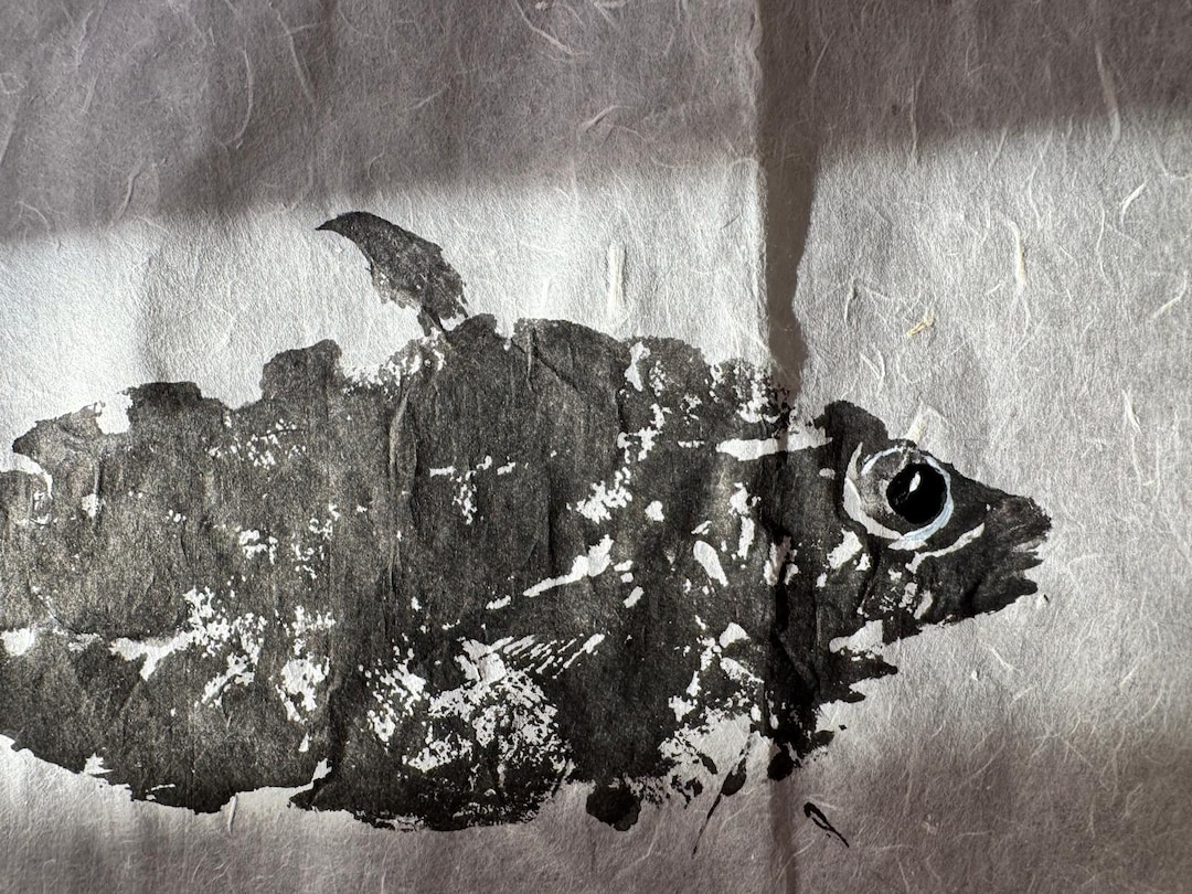 Gyotaku Fish Print – Pouting (trisopterus Luscus), Handcrafted Nature ...