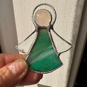 Stained Glass Angel Suncatcher: Handmade Spiritual Window Decor