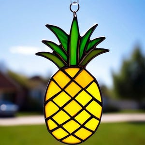 Glasmalerei Ananas Suncatcher: Handgemachte Tropische Fenster Dekoration