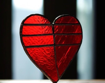 Handgemaakte glas-in-lood hart Suncatcher: levendig raamdecoratie