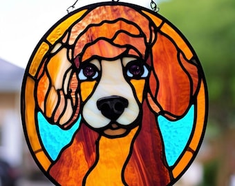 ステンドグラスのプードルサンキャッチャー - Etsy 日本