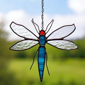 Glas Mosquito Suncatcher: Handgemachte Insekt Fenster Dekoration