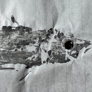 Gyotaku Fish Print: Original Japanese Mackerel Art, Coastal Decor