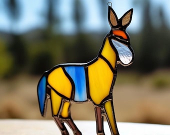 Atrapasueños de burro de vidrieras hechas a mano: decoración rústica de granja