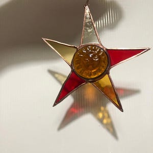 Handmade Stained Glass Sunset Star - Vibrant Window Decoration