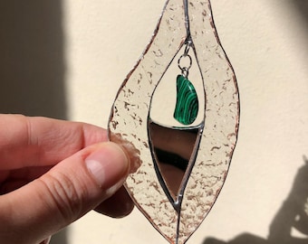 Abstract Stained Glass Suncatcher, Modern Feminist Decor