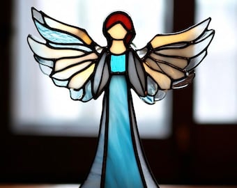 Stained Glass Angel Suncatcher: Handcrafted Memorial Ornament