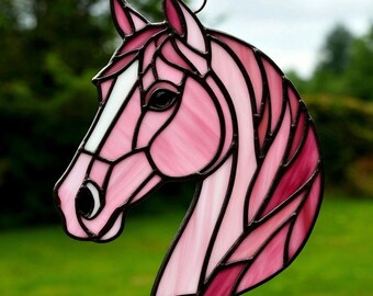 Stained Glass Horse Suncatcher: Handmade Equestrian Window Decor