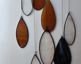 Custom Modern Stained Glass Mobile – Art Deco Style Colorful Suncatcher, Contemporary Window Decor