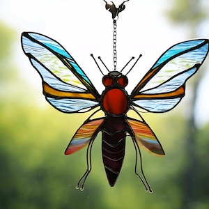 Glas Mosquito Suncatcher: Handgemachte Mosaic Insekt Fenster Dekoration