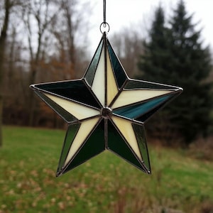 Handmade Stained Glass Star Decoration: Celestial Window Decor