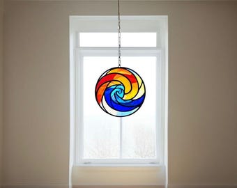 Handmade Stained Glass Suncatcher: Rainbow Window Decor, Boho Home Accent