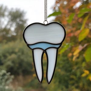 Stained Glass Tooth Ornament: Dentist Office Decor, Dental Hygienist Gift