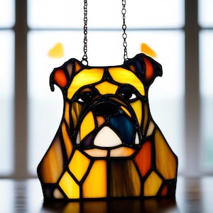 Stained Glass French Bulldog Suncatcher: Handmade Dog Lover Gift