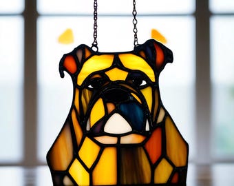 Stained Glass French Bulldog Suncatcher: Handmade Dog Lover Gift