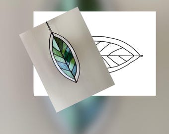 Blatt Stained Glass Pattern PDF - Digital Download, Natur Suncatcher Vorlage