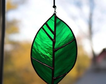 ステンドグラスの植物の葉 - Etsy 日本