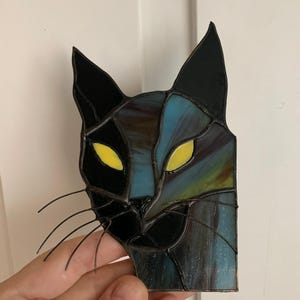 Stained Glass Cat Suncatcher: Handmade Home Decor for Cat Lovers