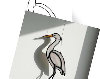 Heron Stained Glass Pattern PDF – Digital Download, Bird Suncatcher Template