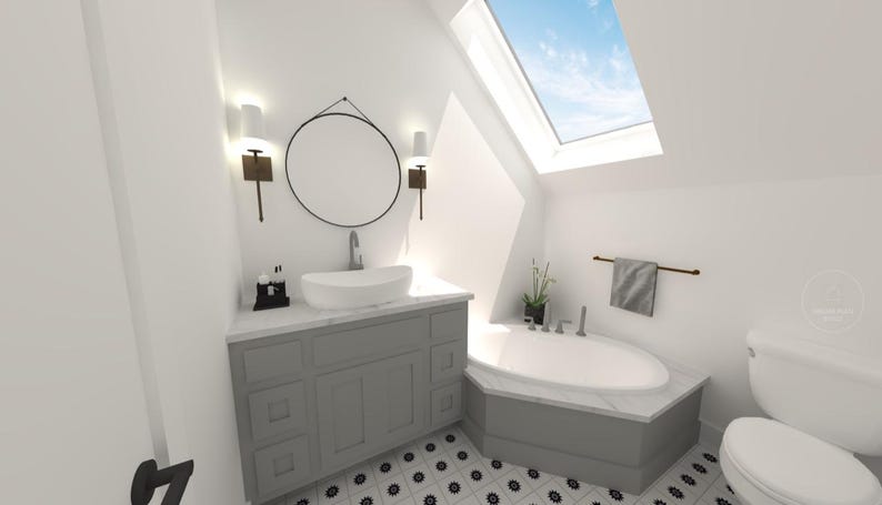 Barndominium architecture plan with a sleek and modern design, ideal for small homes, luxury cottages or A-frame cabins.