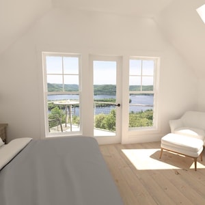 Modern A-frame cabin plan offering stylish and functional layouts. Perfect for luxury tiny homes, cottages or barndominiums with customizable options.