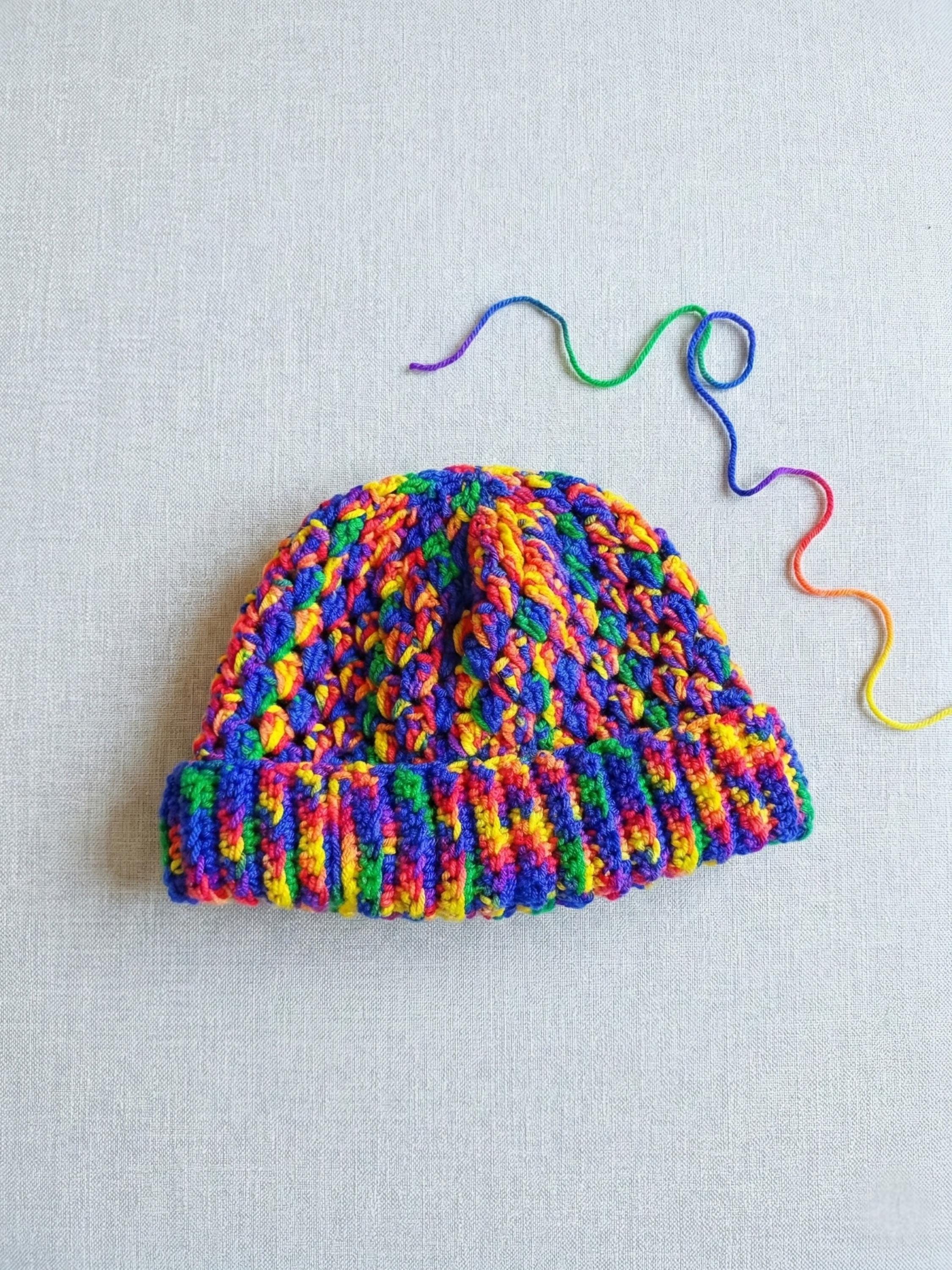 Handmade crochet rainbow acrylic & alpaca beanie beanie completed for an order ???? #pastel  main image 3