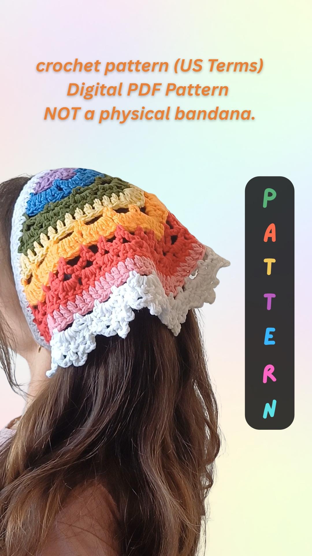 40 Rainbow Crochet Patterns to Brighten Home Decor, Gifts, and Everyday Accessories 3 Rainbow Crochet Bandana