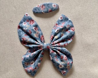 Handmade Butterfly Hair Bow Blue - Cute & Colorful Hair Accessory for Kids and Adults, Hair Bow, Hair Accessories, cute gift, handmade gifts