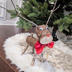 Rustic Log Reindeer - Size Small
