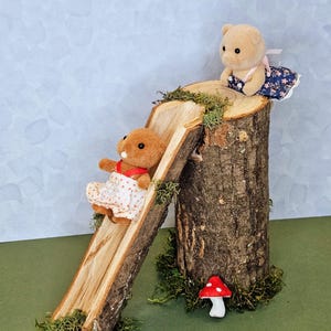 Handmade Wooden Slide, Fairy Garden, Miniature Playground
