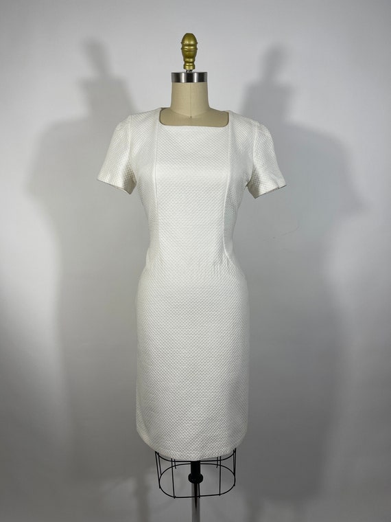 90s Givenchy White Pillow Pattern Dress