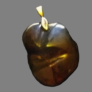 Large Dominican Green Blue Amber and Sterling Silver Pendant