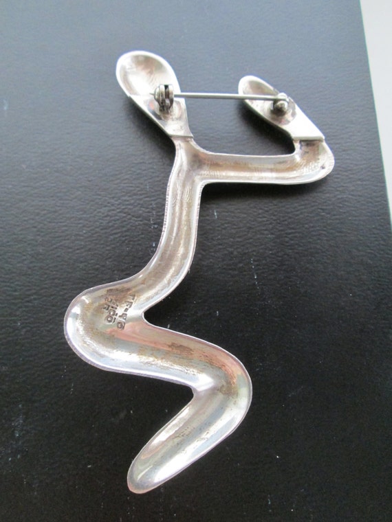 Sterling Silver Brooch Modern Abstract Mexico Ste… - image 2