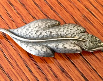 Sterling Silver Brooch Beau B Leaf Sterling Brooch Leaves Vintage Jewelry Christmas Anniversary Birthday Vintage Clothing Accessory Fall