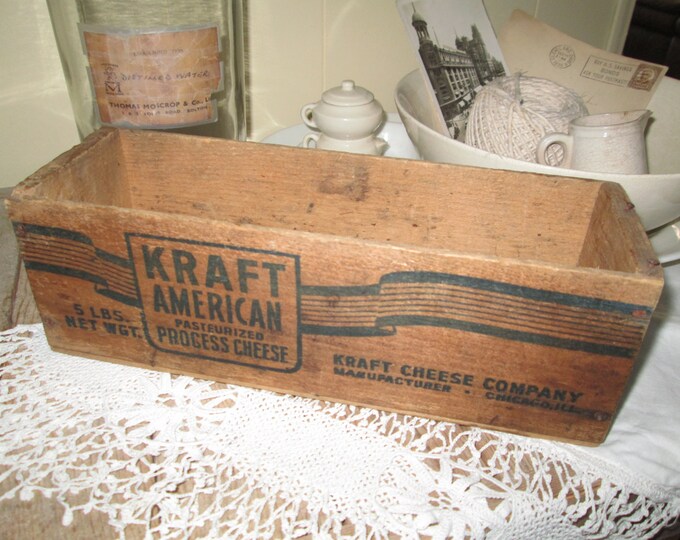 Kraft American Cheese Box Chicago Ill. Wooden Box Wood Box Etsy