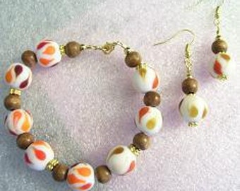 Vanilla Sky Gold Earrings & Bracelet FREE SHIPPING