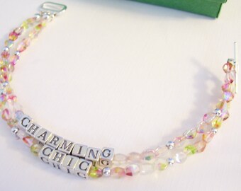 Charming & Chic Double Strand Multi Faceted Beaded Bracelet