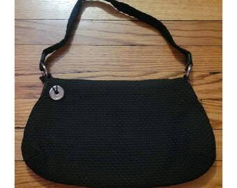 The SAK NWOT Womens Black Woven Hobo Braided Top Handle Small Shoulder Bag