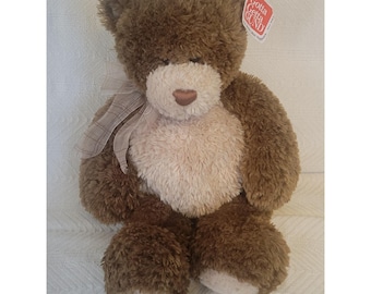 Gund Vintage 90's Basil Plush Bear 20" Two Tone Pot Belly #15280 With TAG Soft