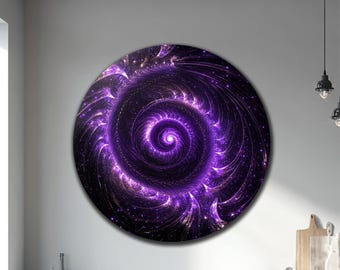 Arte moderna astratta in vetro circolare, decorazione da parete in vetro temperato astratto, arte da parete a spirale astratta, regali di inaugurazione della casa, arte da parete astratta
