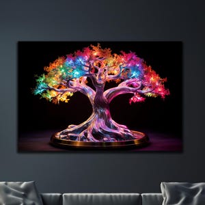 Tree of Life Wall Art,Tree of Life Wall Decor,Tempered Glass Wall Art,Colorful Tree of Life Wall Decor,Mother&#39;s Day Gifts,Wall Hangings