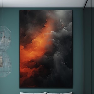Abstract Orange Waves Glass Wall Art,Orange Tempered Glass Wall Art Abstract,Panoramic wall Art, Abstract Picture Glass Art,Stained Wall Art