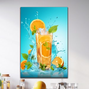 Fruit Splash Glass Art,Fruit Glass Wall Art,Orange Wall Decor,Kitchen Wall Art,New Home Gifts,Christmas Gifts,Stained Window Glass
