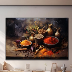 Spices Glass Wall Decor,Spices Wall Decor,Spices Kitchen Wall Art,Kitchen Decor,Kitchen Gift,Tempered Glass Art,Extra Large Wall Art