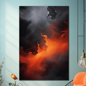 Abstract Orange Waves Glass Wall Art,Orange Tempered Glass Wall Art Abstract,Panoramic wall Art, Abstract Picture Glass Art,Wall Hangings