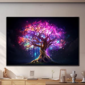 Tree of Life Wall Art,Tree of Life Wall Decor,Tempered Glass Wall Art,Colorful Tree of Life Wall Decor,Mother&#39;s Day Gifts,Stained Wall Art